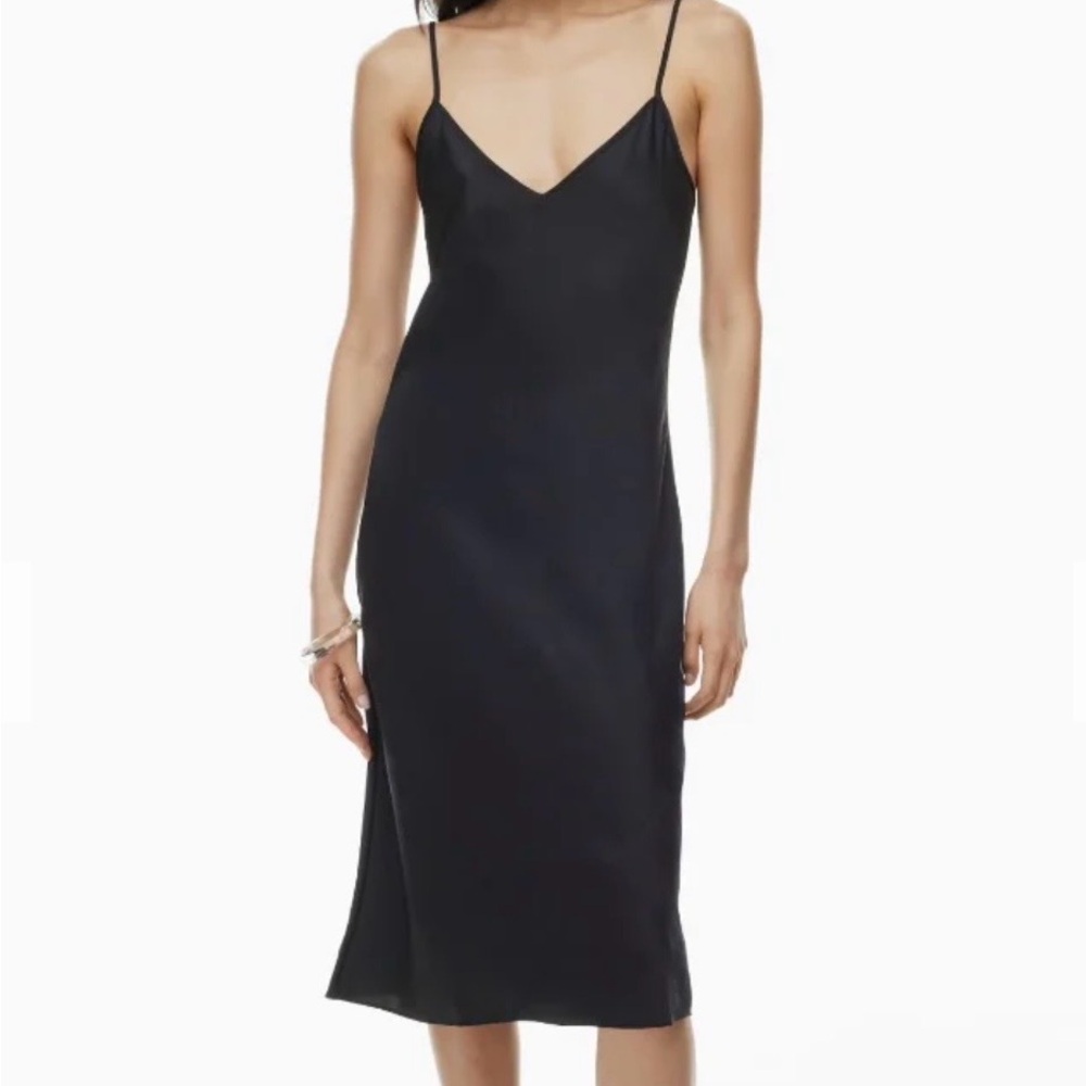 Aritzia Black Slip Midi Dress BNWT